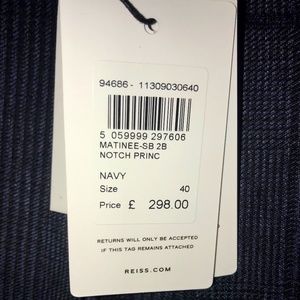 The REISS Navy Suit Jacket Matinee